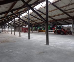 Weergave van de binnenkant van onze stalling.